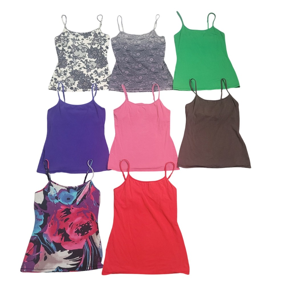 Express Size M Cami Shelf Bra Bundle Womens 8pc Sexy Basics Floral Solid Stretch